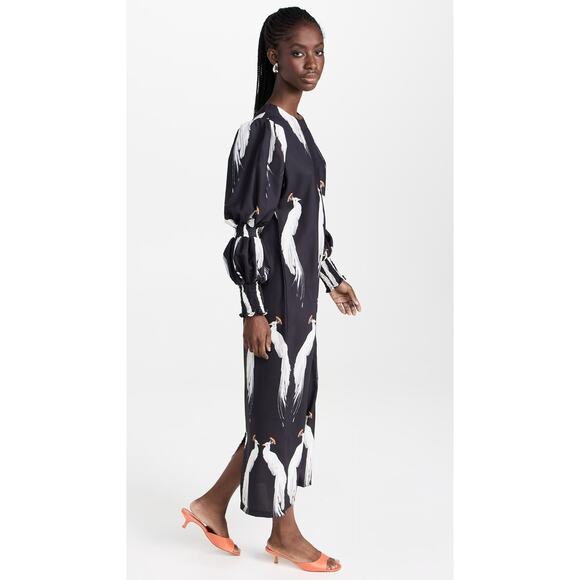 The Lulo Project Made To Lounge Dress Makeda Tunic Black Peacock Size X-Small - Picture 5 of 15